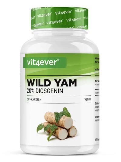 Vit4ever Wild Yam, 880 mg pro Tag, 20% Diosgenin, 365 Kapseln